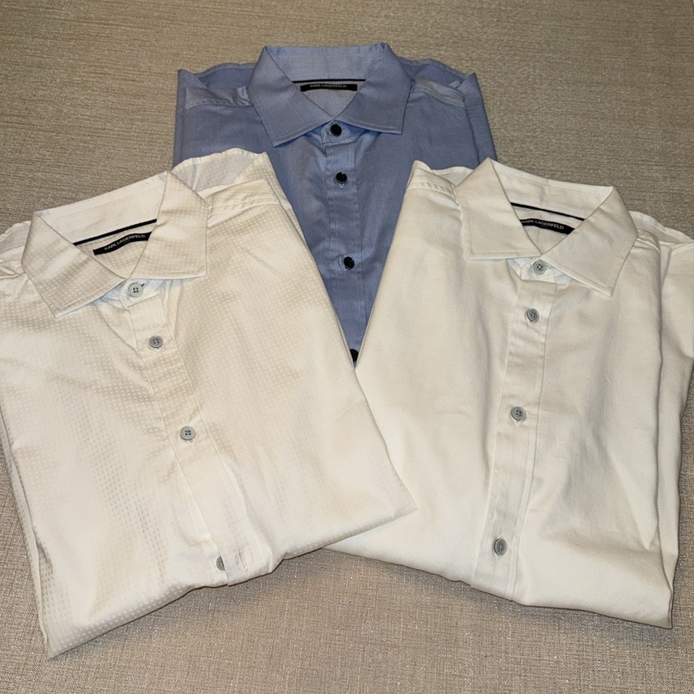 Karl Lagerfeld -Men's Long Sleeve Shirt -Size M (NWT Sample) **CHOOSE Color**